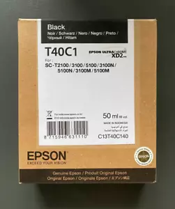 Genuine Epson Ink - T40C1 BLACK / SC-T2100 T3100 T5100 (INC VAT) BOXED 2026 - Picture 1 of 1
