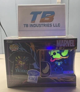 🙌 SEALED 🙌 Funko POP! Tees: Marvel Eddie Brock/ Venom Black Light Medium Shirt - Picture 1 of 6