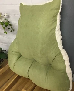 Back Support Lumbar Cushion Reversible Faux Suede/Sherpa Fleece Pain Relief - Picture 1 of 14