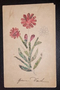 c 1920 Estados Unidos POSTAL HECHA A MANO DE ESTAMPILLAS - Imagen 1 de 3