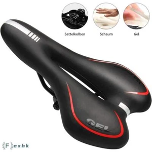 Gel-Padded Bike Saddle for MTB & Road Cycling.Soft PU Leather Bicycle Cushion UK - Picture 1 of 16