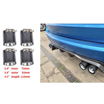 Carbon Fibre Exhaust Tips For M2 M3 M4 M5 M6 F80 F82 Black 4 Bmw M Performance  - Image 1 of 4
