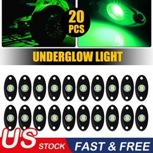 20x?Green?LED?Rock?Lights?for?Pickup?Offroad?Car?Truck?ATV?Boat?Underbody?Light - Picture 1 of 11