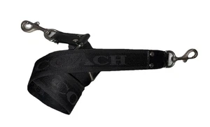 Coach Tonal Signature Webbing Strap Black/Silver Messenger Crossbody Bag Travel - Picture 1 of 8