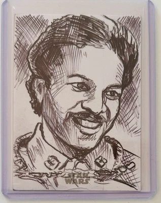 Topps Star Wars Galaxy 1/1 Sketch Card Of Lando Signature Dan Gorman - Image 1 of 2