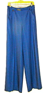 Pantalones de pierna ancha de lana/seda ELLEN TRACY talla 6 alto precio de venta sugerido por el fabricante $348 nuevos con etiquetas azul hielo - Imagen 1 de 7
