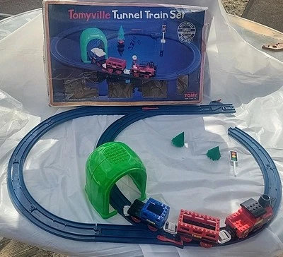 Vintage Tomyville Tunnel Train Set W Original Box 1991 - Image 1 of 4