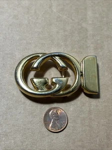 Gucci Interlocking Belt Buckle Gold Parfums Mod Brev Monogram 2.5 x 1.5 in - Picture 1 of 5