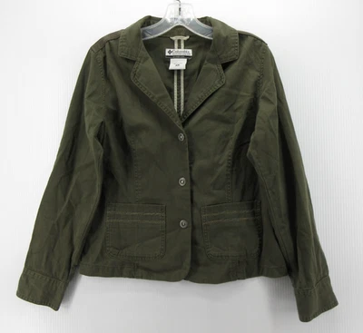 Columbia Jacket Women Small Green Blazer Chore Safari Field Utility Button Up - Image 1 of 4