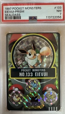 1997 PSA 7 quase em perfeito estado Eievui #133 Japanese Pocket Monsters Sealdass Prism Eevee - Imagem 1 de 2