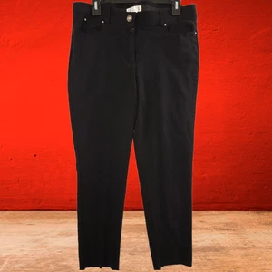 Pantalones al tobillo elásticos informales negros 89TH + MADISON para mujer talla 10 - Imagen 1 de 8
