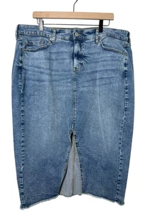 Falda vaquera midi de mujer Torrid talla 18 dobladillo deshilachado con abertura frontal - Imagen 1 de 12