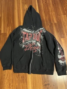 Sudadera con Capucha Y2K Tapout de Colección Cremallera Talla Grande Grunge Metal MMA Stand Fight Believe - Imagen 1 de 7