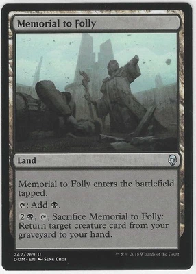 MTG Magic the Gathering Memorial to Folly (242/269) Dominaria - Image 1 of 2