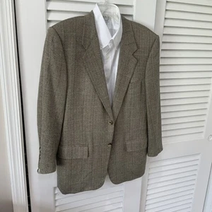 $1250 Corneliani Pure Cashmere Herringbone Windowpane Blazer Jacket Mens 40S - Picture 1 of 8