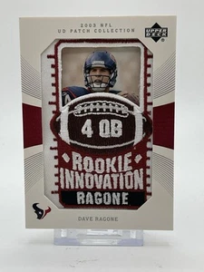 2003 UD NFL Patch Collection Card #123 Dave Ragone Texans Rookie Innovation - Picture 1 of 2