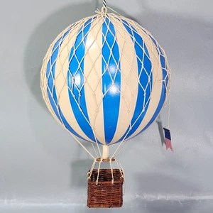 Model Hot Air Balloon Blue White Striped Travel Light Colonial Flag 11” Hanging - Picture 1 of 20