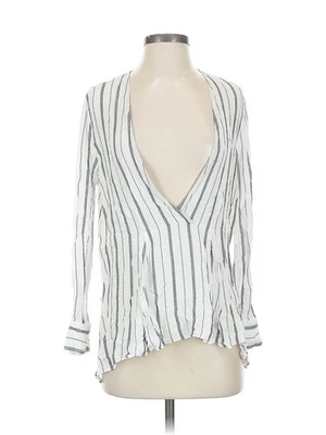 Halston Heritage Women White 3/4 Sleeve Blouse S - Image 1 of 4