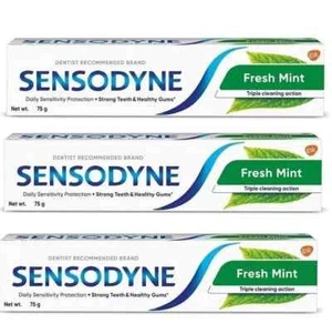 Sensodyne Toothpaste Fresh Mint daily sensitivity protection (3X75G) FREE SHIP - Picture 1 of 8