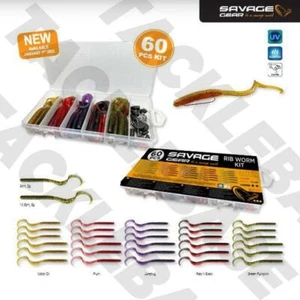 SAVAGE GEAR RIB WORM KIT - 60PCS - NEW - Picture 1 of 1