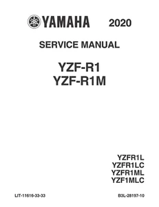 YAMAHA YZF-R1 YZF-R1M 2020 SERVICE MANUAL REPRINTED COMB BOUND - Picture 1 of 2