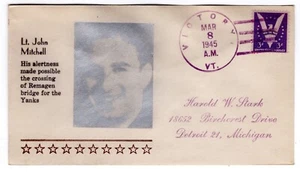 Linto WWII Patriotic 1945 Lt John Mitchell Remagen Bridge - Picture 1 of 2