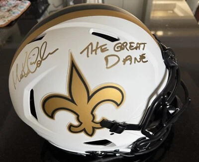 🏈Morten Andersen Signed New Orleans Saints⚜️Full-Size Authentic Eclipse Helmet — 第 1/4 张图片