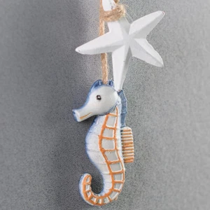 Wooden Seahorse Star Fish Decor Wall Hanging Decor Farmhouse Rustic Coastal AUS - Picture 1 of 7