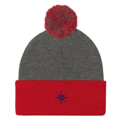 East Coast Compass Pom-Pom Beanie Hat - Image 1 of 4
