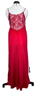 Vintage Union made women’s Flair red Nylon maxi lingerie nightgown/dress| PETITE - Picture 1 of 23