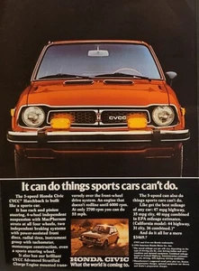 1976 Honda Car Automobile Print Ad Civic CVCC - Foto 1 di 1