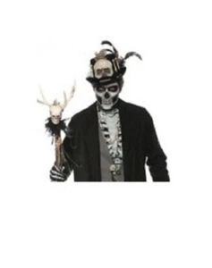 Witch Doctor Top Hat - Voodoo - Bones - Feathers - Costume Accessory - One Size - Picture 1 of 2