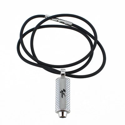 Rochet Roma Stroke Silver Carbon Fiber and Stainless Steel Moto Pendant w/ Cord - Image 1 of 4