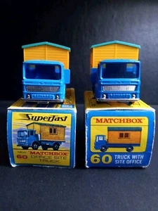 Matchbox 1- SF W/G Box +1 REG Wheels #60 Truck W/ Site Office In Original E4 Box - Picture 1 of 13