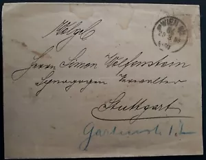 1895 Austria-Hungary 2Kr brown Stamped Cover cancelled Vienna to Stuttgart - Bild 1 von 3