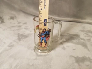 Superman Glass Drinking Mug With Handle Made 1978 By DC Comics Vintage - Picture 1 of 7