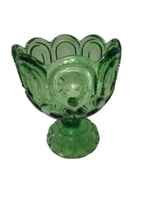 L.E. Smith Mond und Sterne Glasschale Kompott 6 cm breit grün - Bild 1 von 4