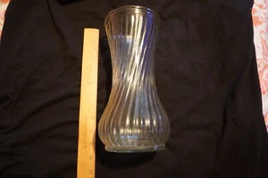 10.5" Vintage Hoosier Swirled Glass Vase Clear - Picture 1 of 2