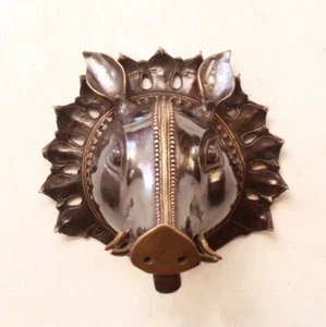 Varahi Statue Vishnu Boar Avatar Varaha Sculpture Wall Hanging Mask Head Bust - Picture 1 of 7