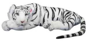 PLÜSCHTIER PLÜSCH TIGER - ruhend - weiss - 85 cm - NEU Plüschtiger Stofftiger - Bild 1 von 3