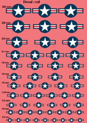 Decalcomanie USAF Navy Roundel Old Crow RC Aircraft All Scales Water slide - Photo 1/3