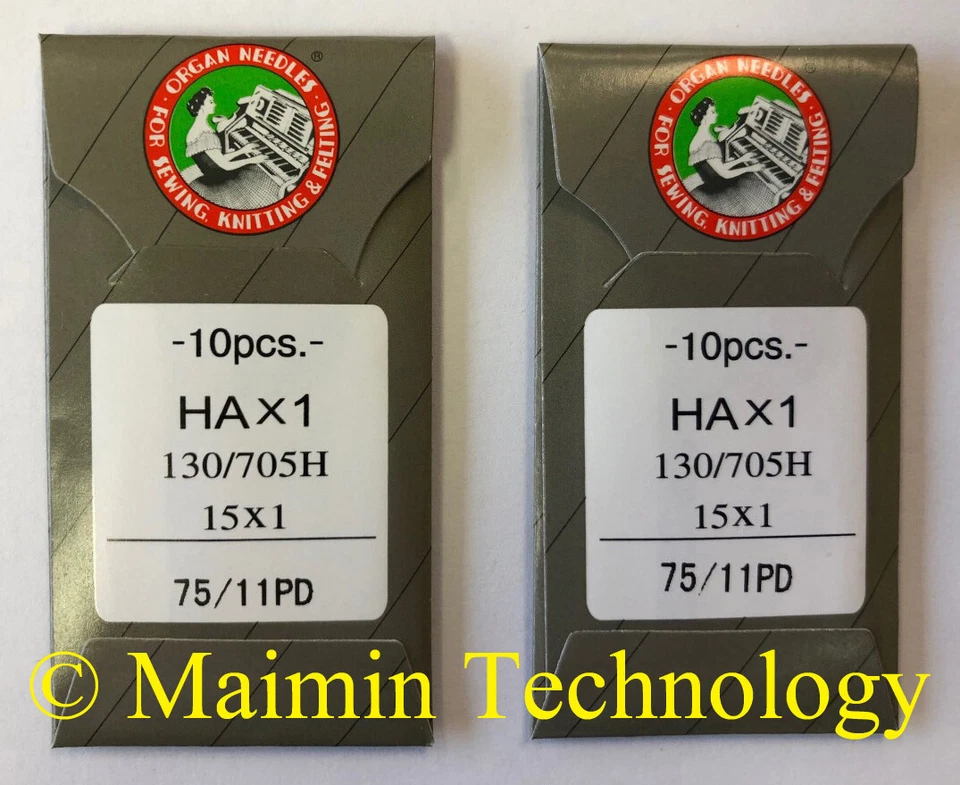 20 75/11 SHARP ORGAN TITANIUM FLAT SHANK 15X1 HAX1 HOME SEWING MACHINE NEEDLES - Image 1 of 2