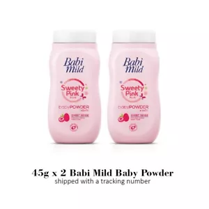 BABY Best Powder Babi Mild Natural Mild Sweety Pink Plush Talcum Talc 45g x 2 - Picture 1 of 6