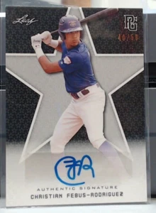 2020 LEAF PERFECT GAME CHRISTIAN FEBUS-RODRIGUEZ ROOKIE AUTO /50 #BA-CFR MSK - Picture 1 of 2