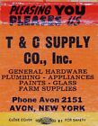 Vintage Matchbook, AVON, NY, T & C Supply Company, "Hardware, Paints & Farm"