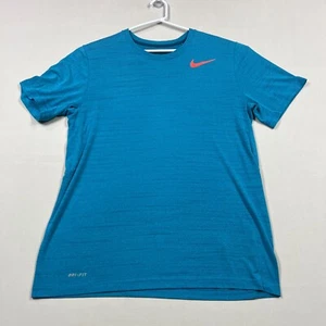 Nike Running Blue Lightweight Dri-Fit Gym Training T Shirt Men's Large L - Picture 1 of 13