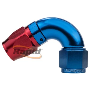 Aeroflow AF554-08 - 8AN 550 Cutter 120° 1-Pc Full Flow Swivel Hose End - BL/R - Picture 1 of 12
