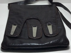 Bolso vintage de cuero marrón con correa para el hombro - Imagen 1 de 6