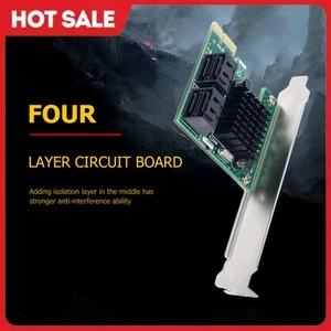 PCI-E 1X SATA3.0 4 Port Expansion Card with Baffle 6Gbps for Windows Extenders - Afbeelding 1 van 8