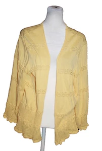 Alfred Dunner Woman's Sweater Open Front Cardigan Size 1X Sunshine Yellow - Picture 1 of 2